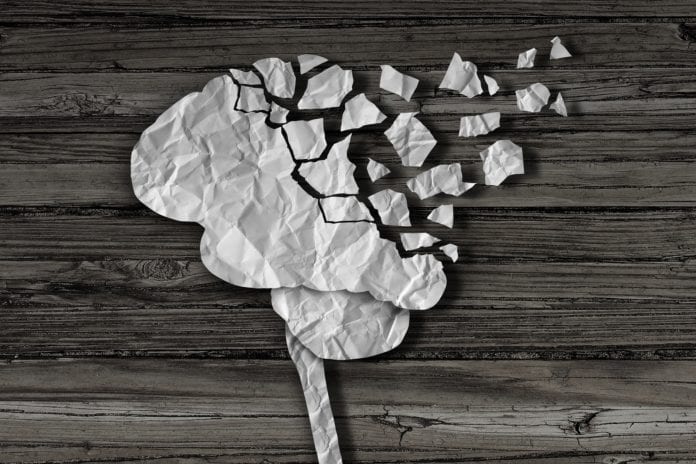 artistic image of damaged brain