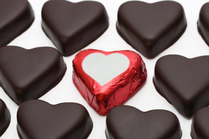 dark chocolate heart shaped candies