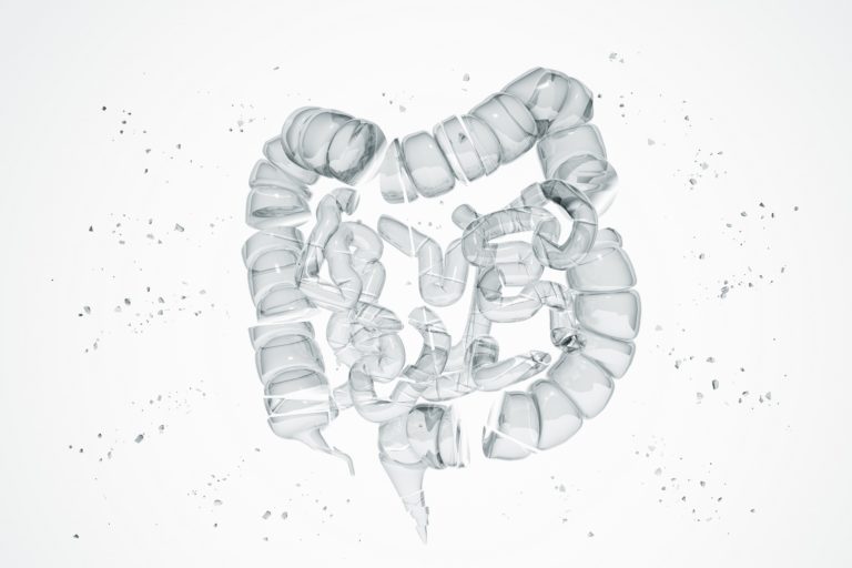 broken glass image of a colon