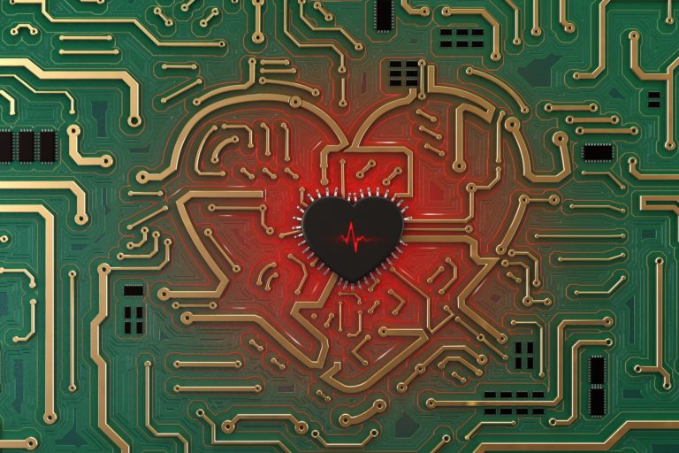 computer chip in heart form