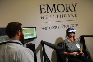 veteran with ptsd using virtual reality treatment