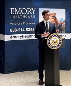 ga senator jon ossoff speaking during visit to emory healthcare veterans program