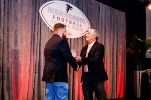 Chris Carruth receives Athletic Trainer of the Year Award from Emory Healthcare's Dr. Scott Boden - Scenes from The Atlanta Falcons High School Football Awards Show presented by Emory Healthcare (Photo by Karl Moore/Atlanta Falcons)